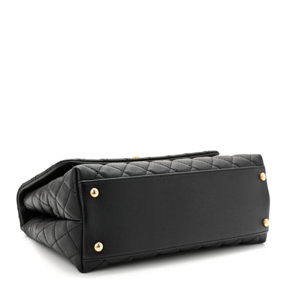 Chanel Caviar Lizard Embossed Quilted Small Coco Handle Flap Black 4 of 10