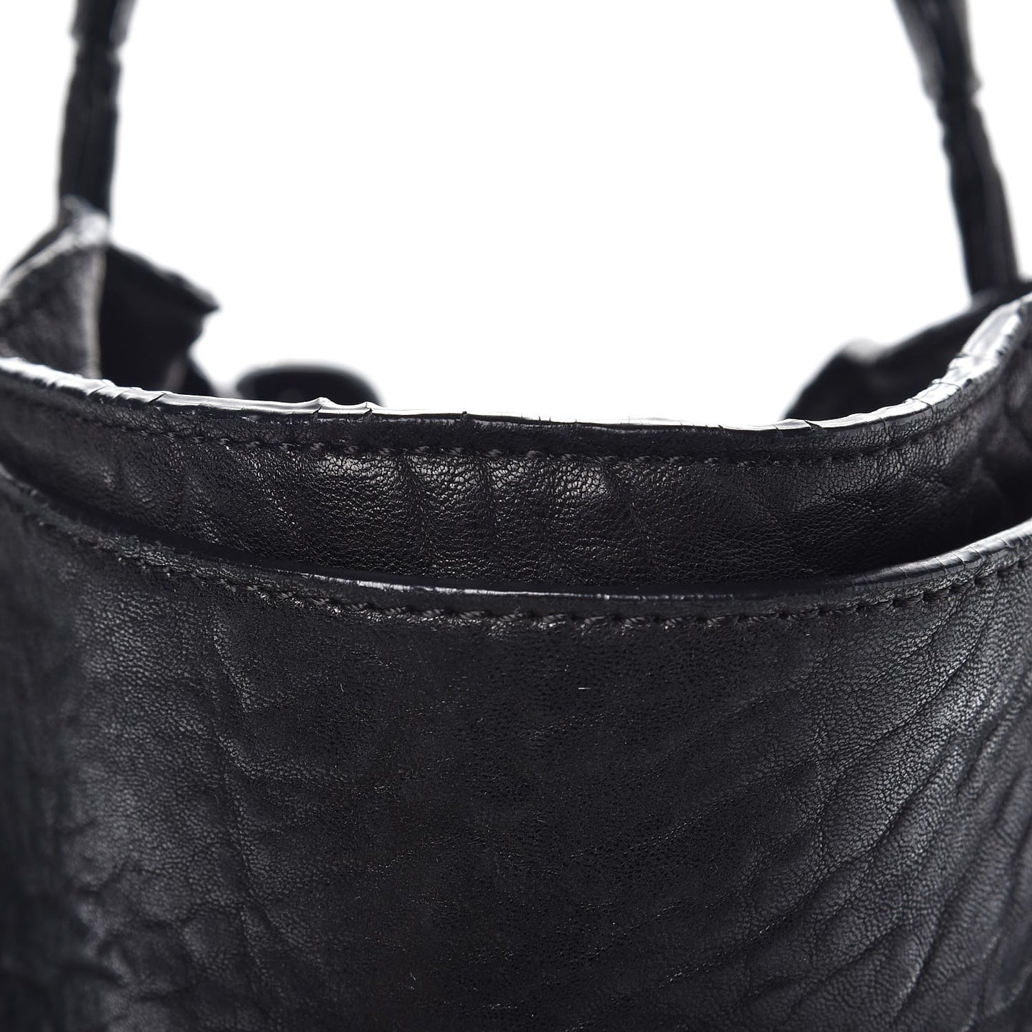 Pony Hair Diego Bucket Bag Black with Nickel Hardware