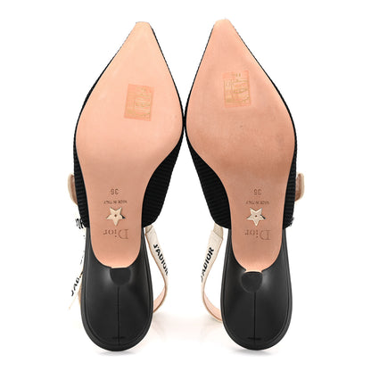 Christian Dior Technical Canvas Ribbon J Adior Slingback 65mm Pumps 36 Black 6 of 9