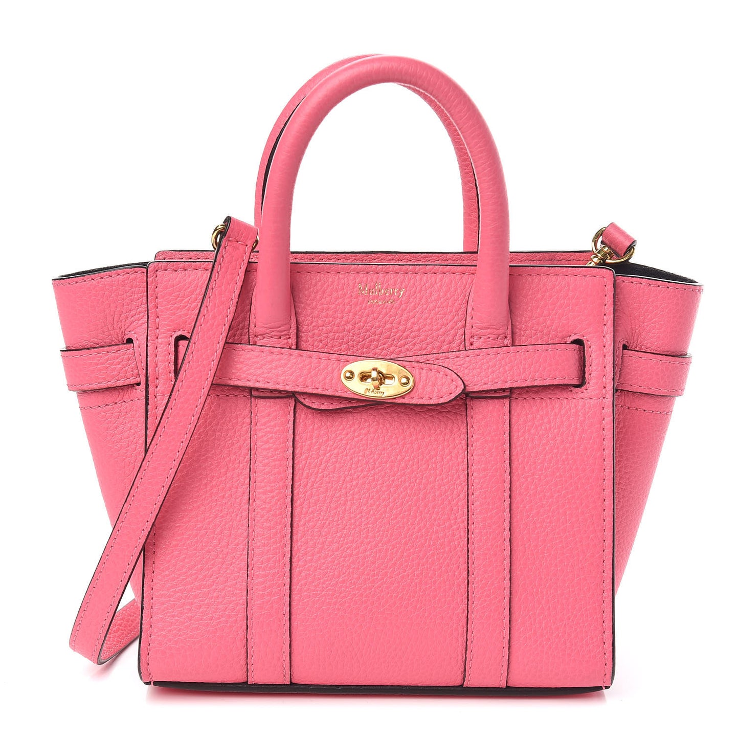 Small Classic Grain Micro Zipped Bayswater Fluoro Pink