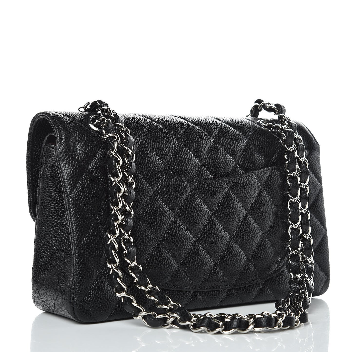 Caviar Quilted Small Double Flap Black