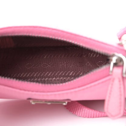 Prada Tessuto Nylon Saffiano Mini Re-Edition 2000 Shoulder Bag Begonia 5 of 9