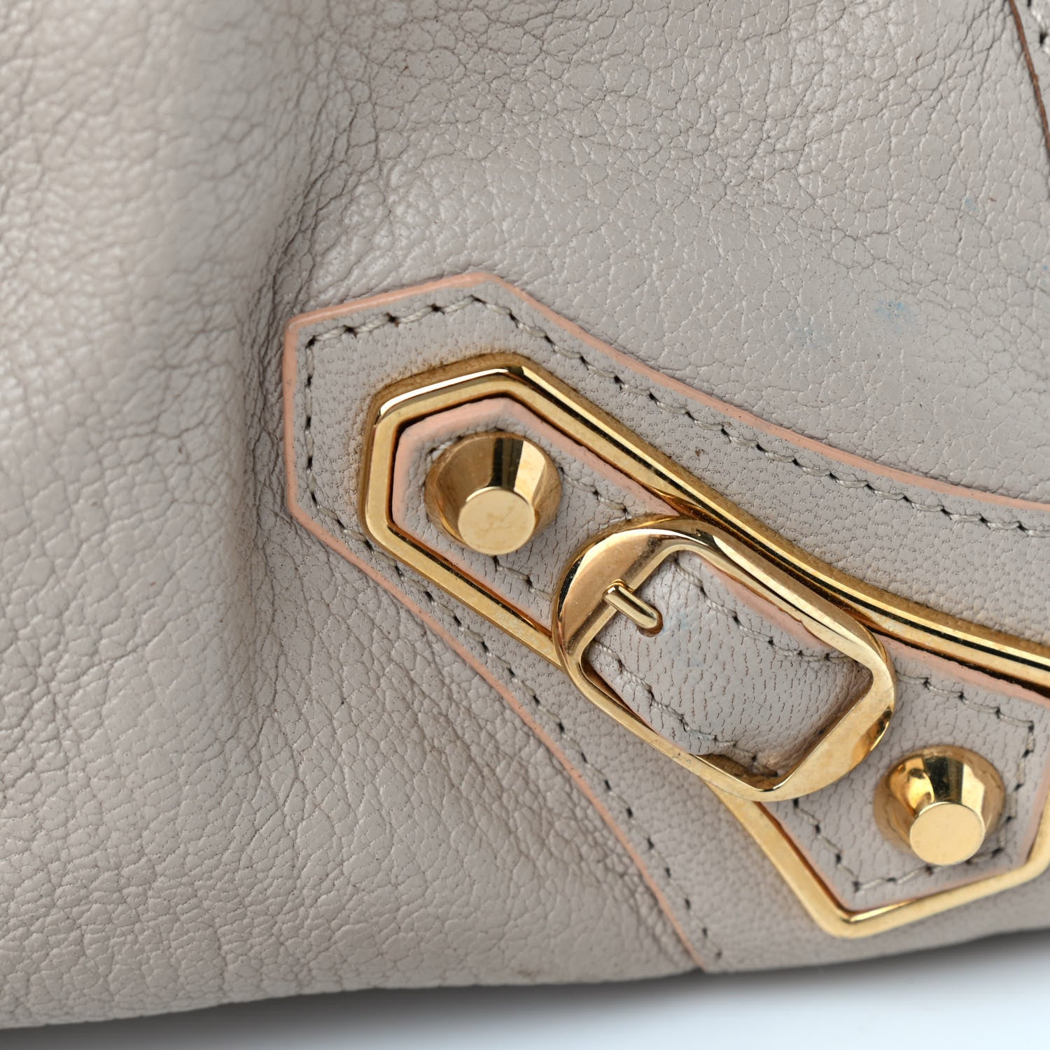 Balenciaga Chevre Gold Hardware Metallic Edge City Beige Praline 14 of 17