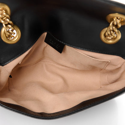 Gucci Calfskin Matelasse Mini GG Marmont Shoulder Bag Black 5 of 11