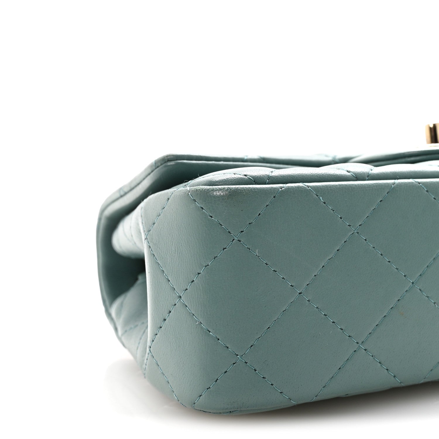 Chanel Lambskin Quilted Mini Rectangular Flap Green 1833131
