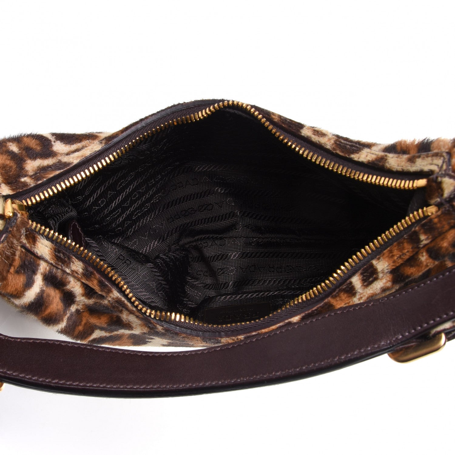 Prada Cavallino Leopard Print Shoulder Bag Avorio 778756