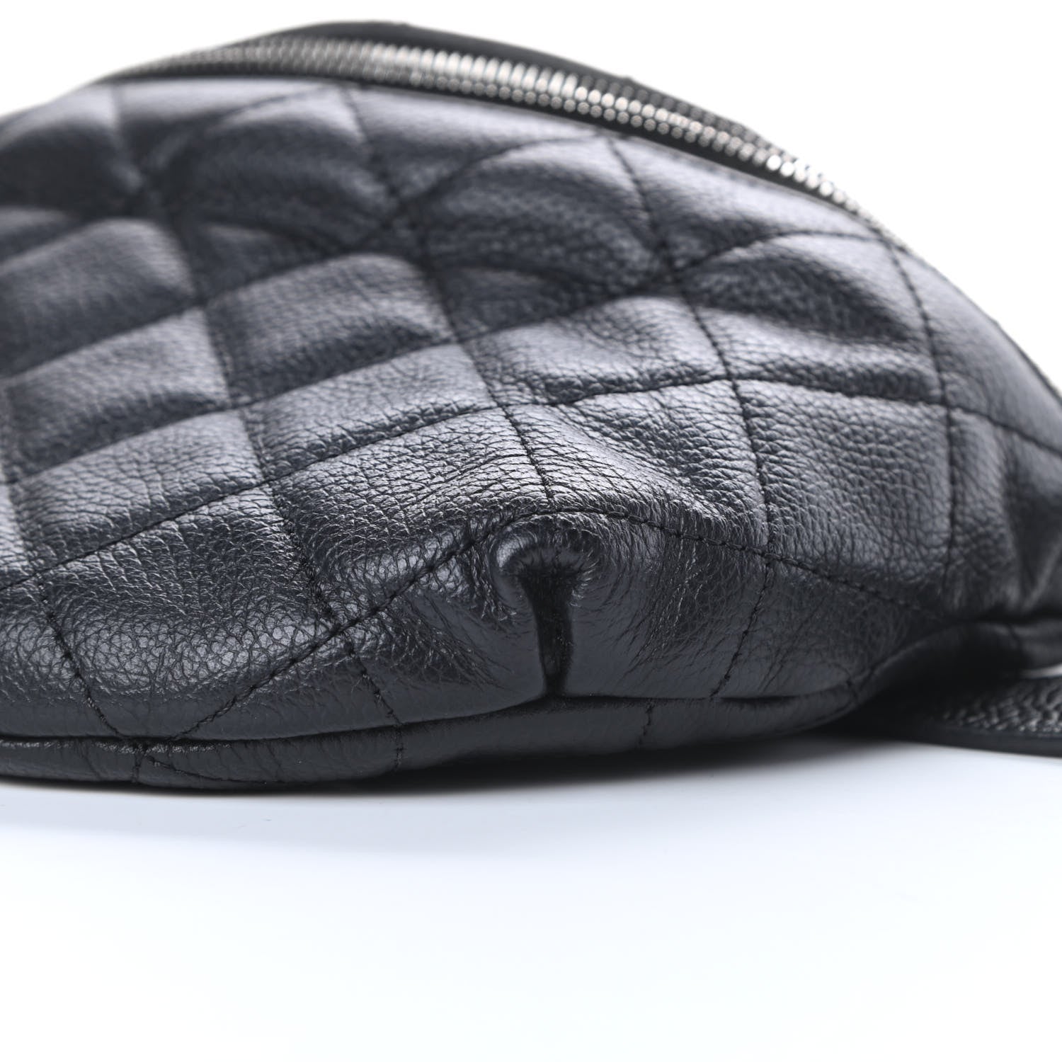 Chanel Grained Calfskin Quilted Waist Belt Bag Black 11 of 14
