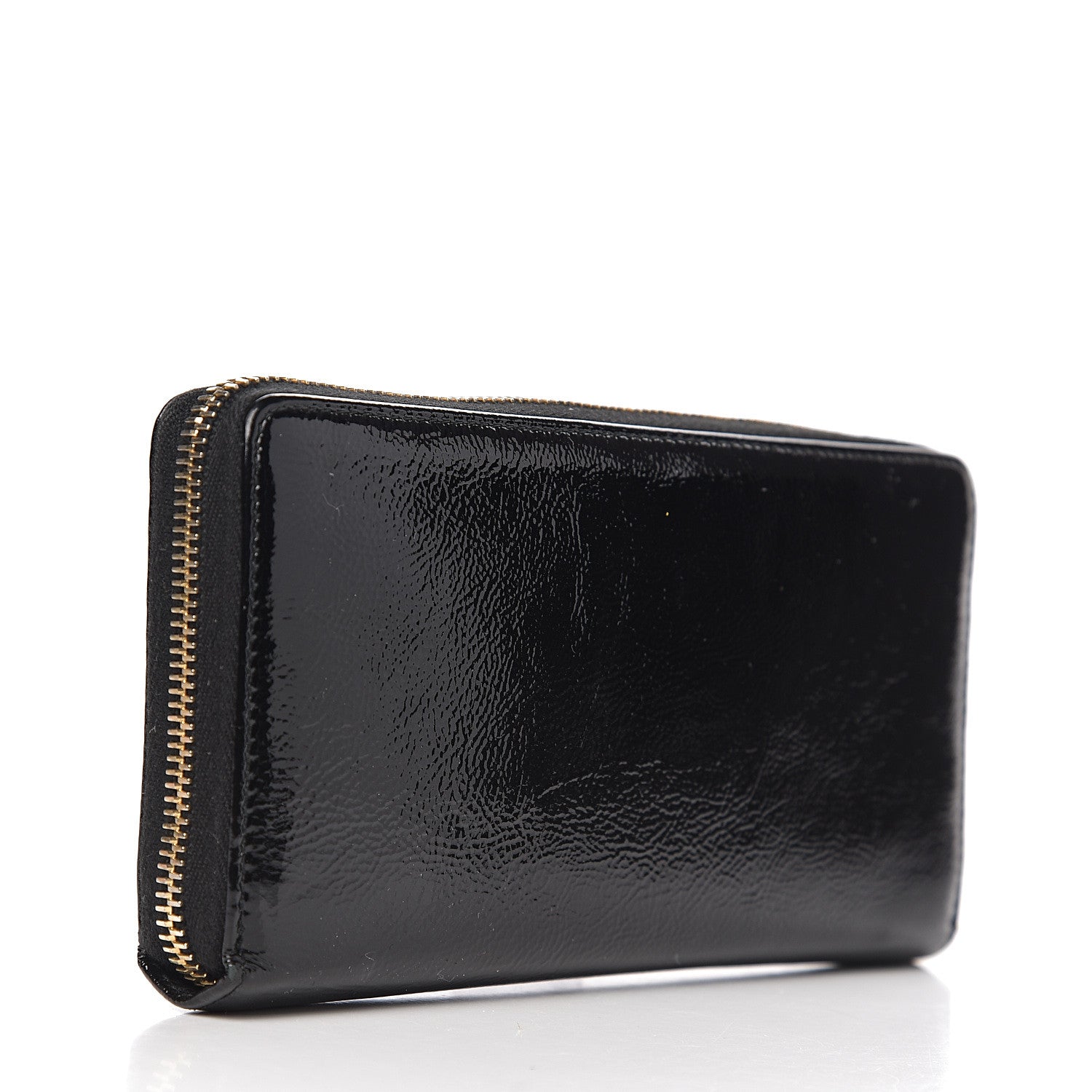 Saint Laurent Patent Belle De Jour Zip Around Wallet Black 2 of 6