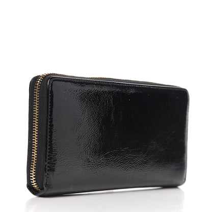 Saint Laurent Patent Belle De Jour Zip Around Wallet Black 2 of 6