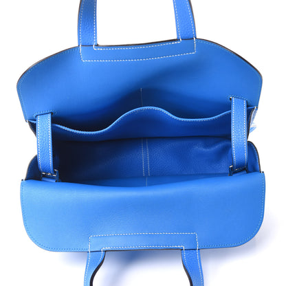 Hermes Taurillon Clemence Halzan 31 GM Bleu Hydra 4 of 9