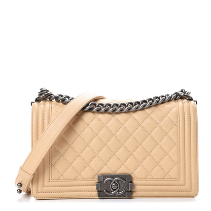Chanel Lambskin Quilted Medium Boy Flap Beige 1 of 11