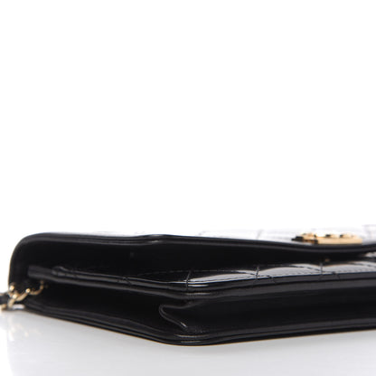 Chanel Patent Calfskin Quilted Boy Wallet On Chain WOC Black 6 of 12