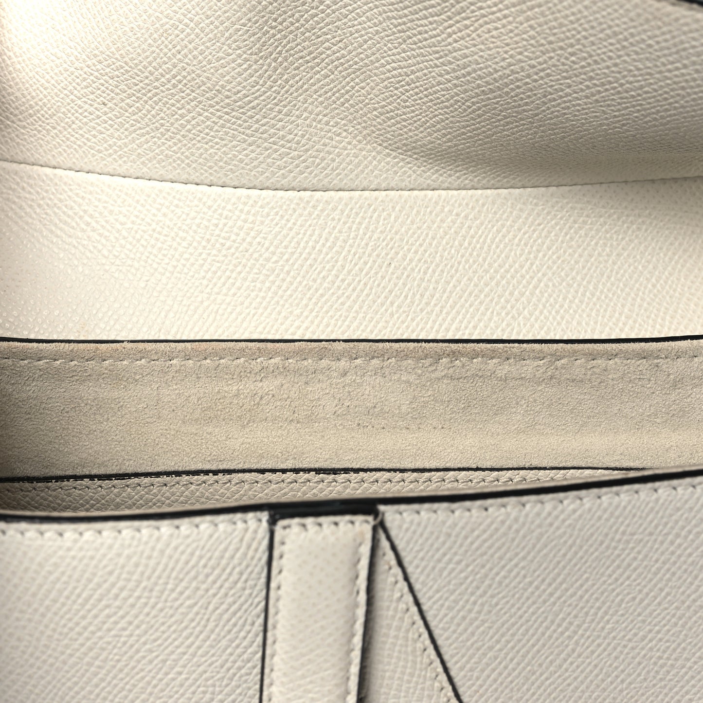 Grained Calfskin Saddle Bag White