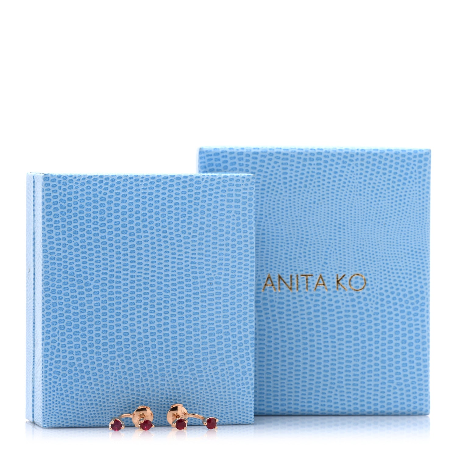 Anita Ko 18K Rose Gold Ruby Orbit Earrings 5 of 5