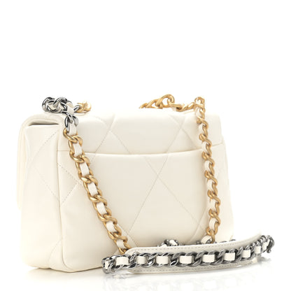 Chanel Lambskin Quilted Medium Chanel 19 Flap White 3 of 10