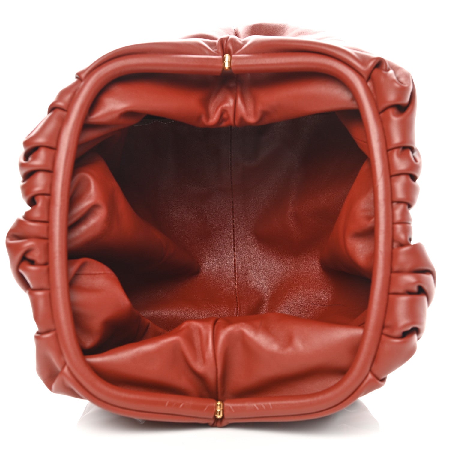 Bottega Veneta Smooth Butter Calf The Pouch Oversized Clutch Rust 5 of 11