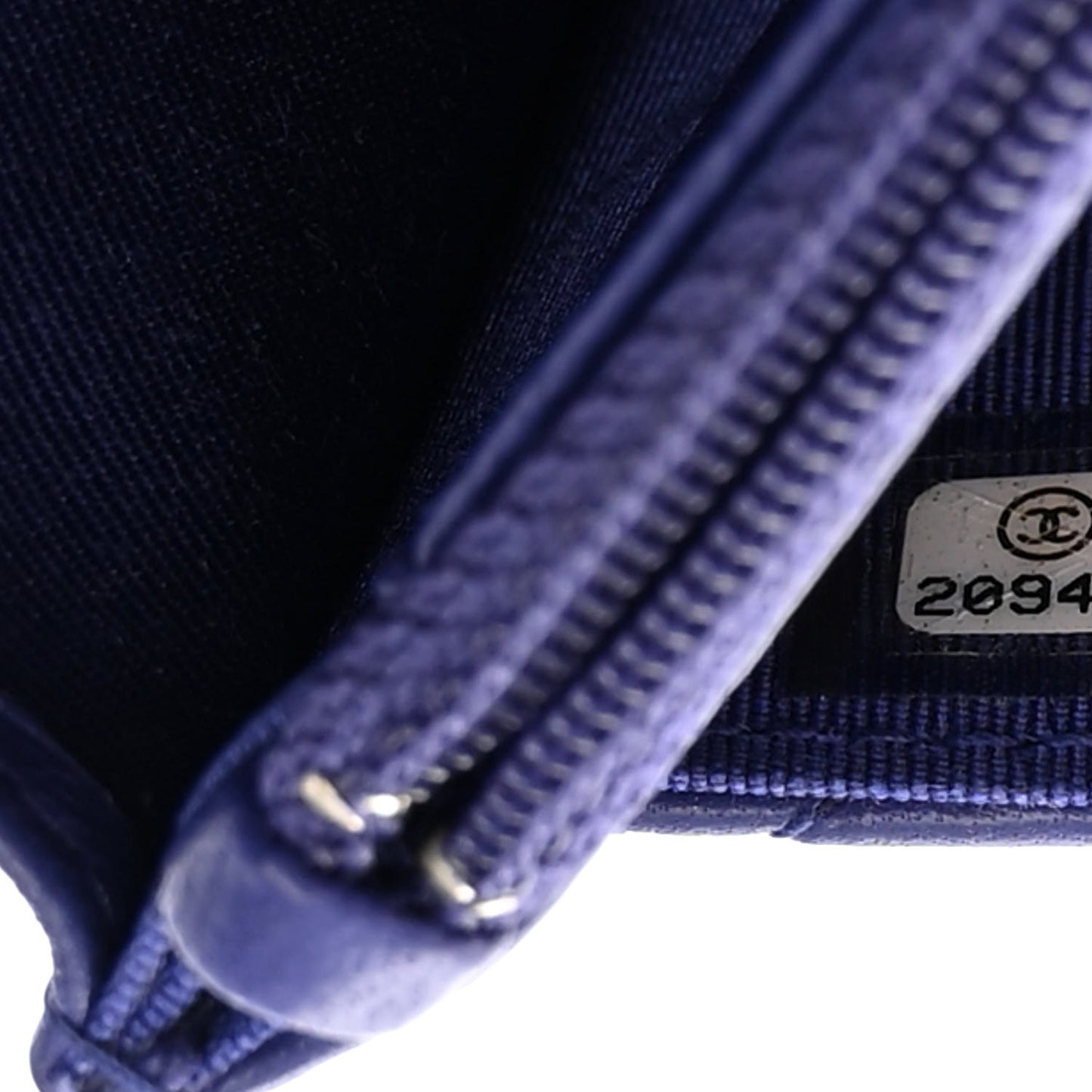 Lambskin Quilted Wallet On Chain WOC Blue