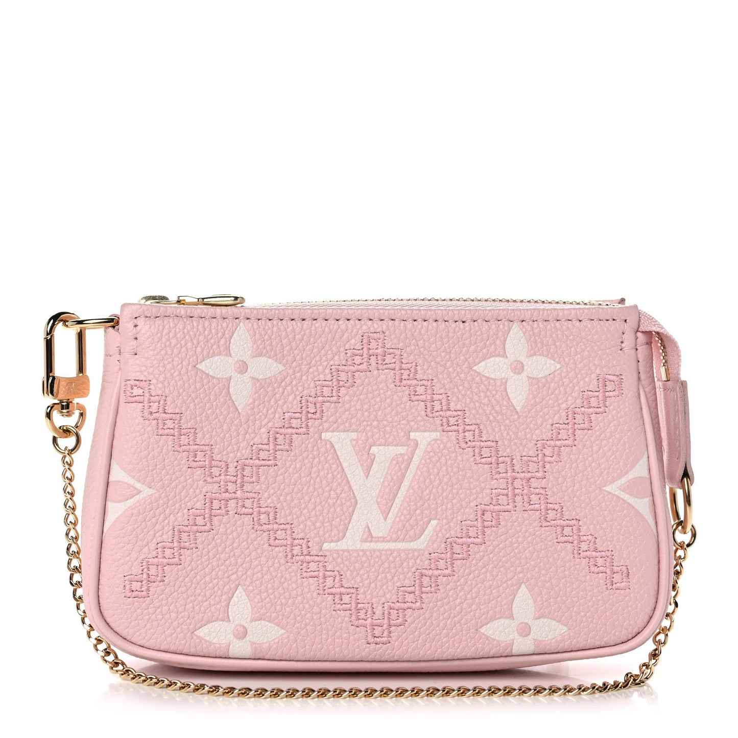 Empreinte Monogram Giant Broderies Mini Pochette Accessories Pink Creme