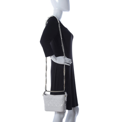 Chanel Patent Goatskin Quilted Small Gabrielle Hobo White 3 of 19