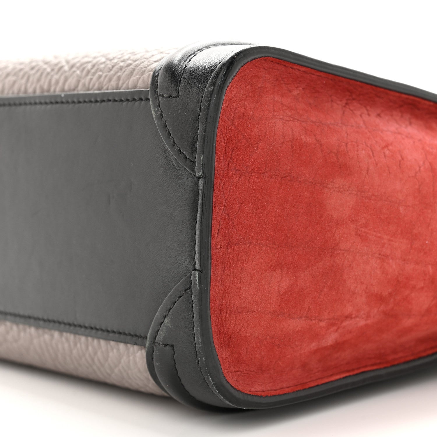 Celine Bullhide Calfskin Nubuck Nano Tri-Color Luggage Ruby 10 of 16