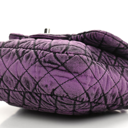 Chanel Washed Denim Quilted Small Denimpression Flap Violet Purple Black 6 of 10
