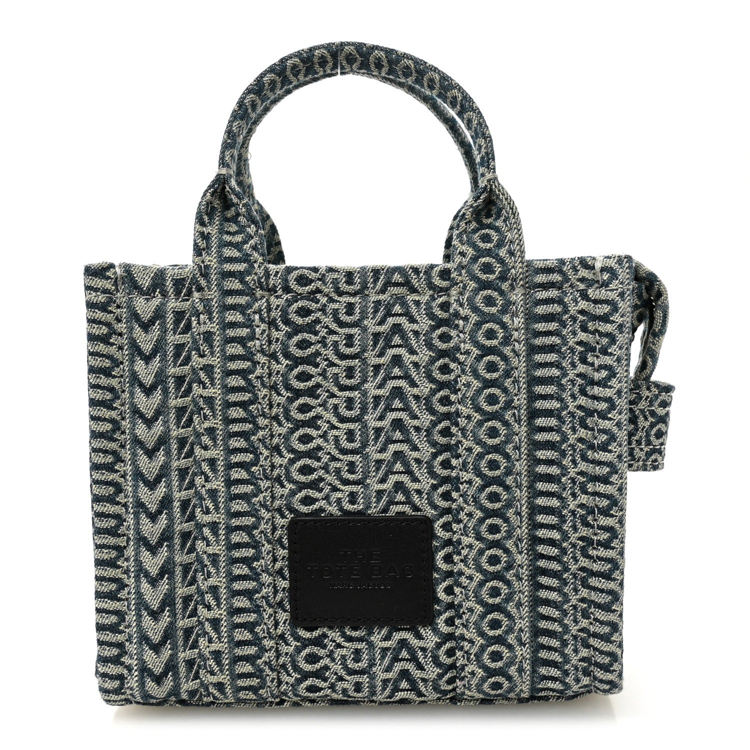 Marc Jacobs Cotton Washed Monogram Denim Crossbody Tote Bag Sun Faded Denim 1 of 11