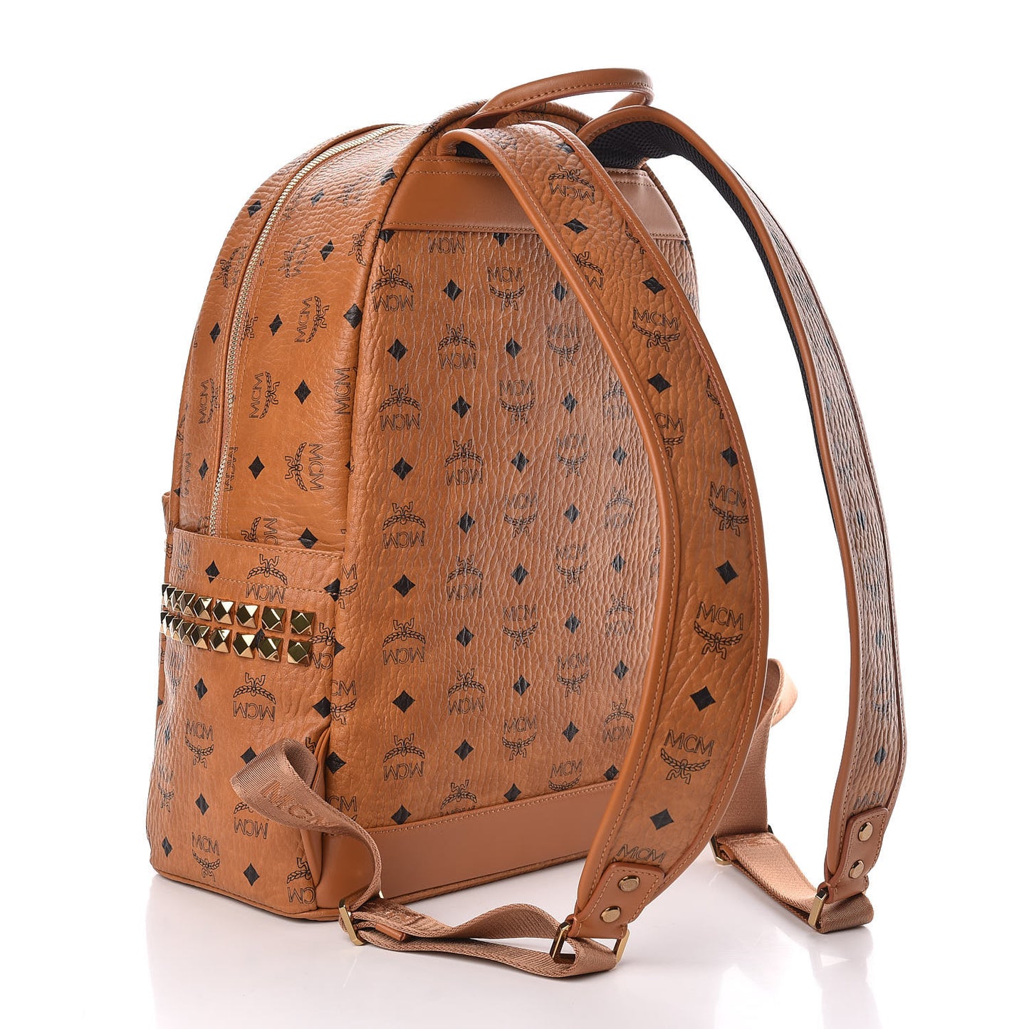 Visetos Medium Side Studs Stark Backpack Cognac