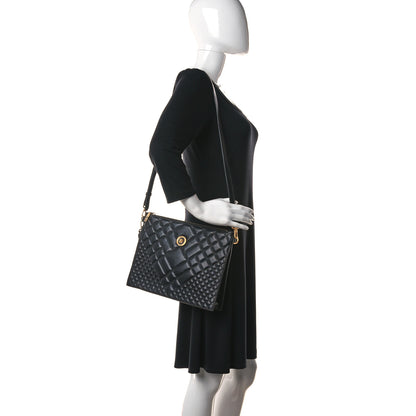 Versace Calfskin Quilted Large Tribute Icon Crossbody Pouch Black 3 of 12