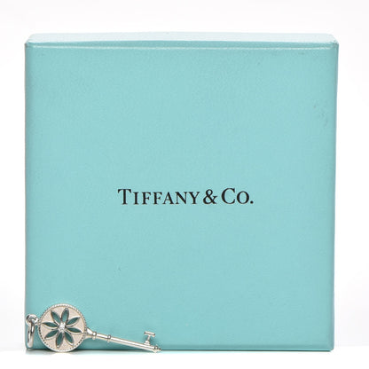 Tiffany Sterling Silver Diamond Small Daisy Key Pendant 5 of 5