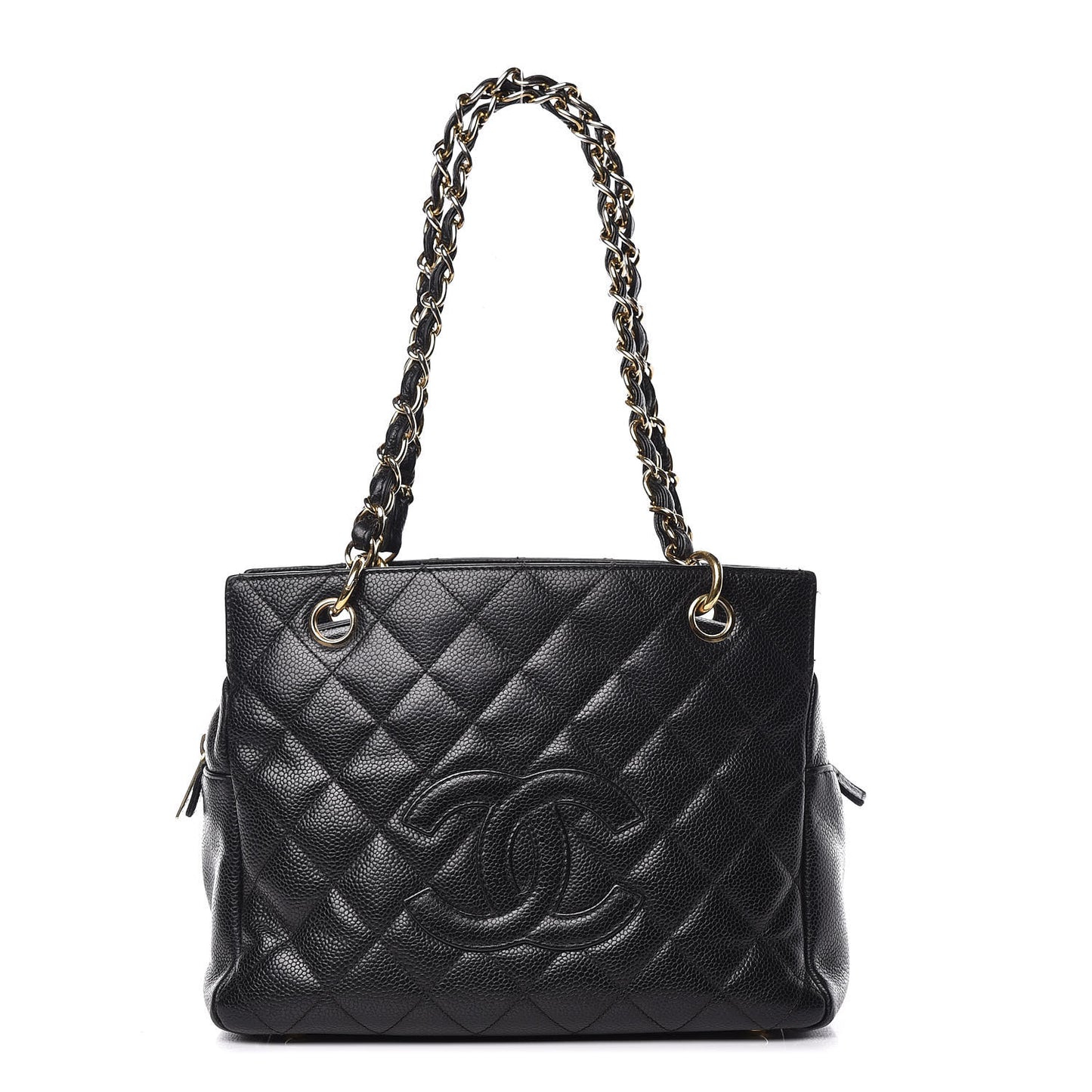 Caviar Quilted Petit Timeless Tote PTT Black