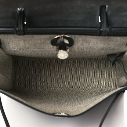 Hermes Toile H Berline Vache Hunter Herbag Zip PM 31 Black Ecru 6 of 11