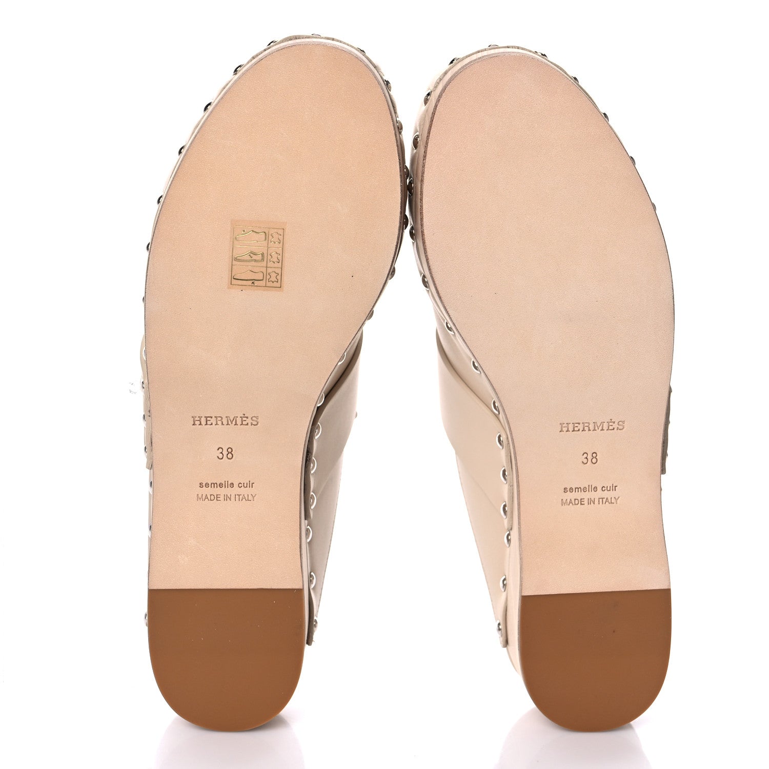 Hermes Calfskin Calya Mules 38 Hetre 6 of 9