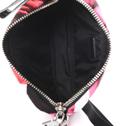 Prada Tessuto Soft Nylon Small Roses Print Convertible Crossbody Wristlet Pink 5 of 11