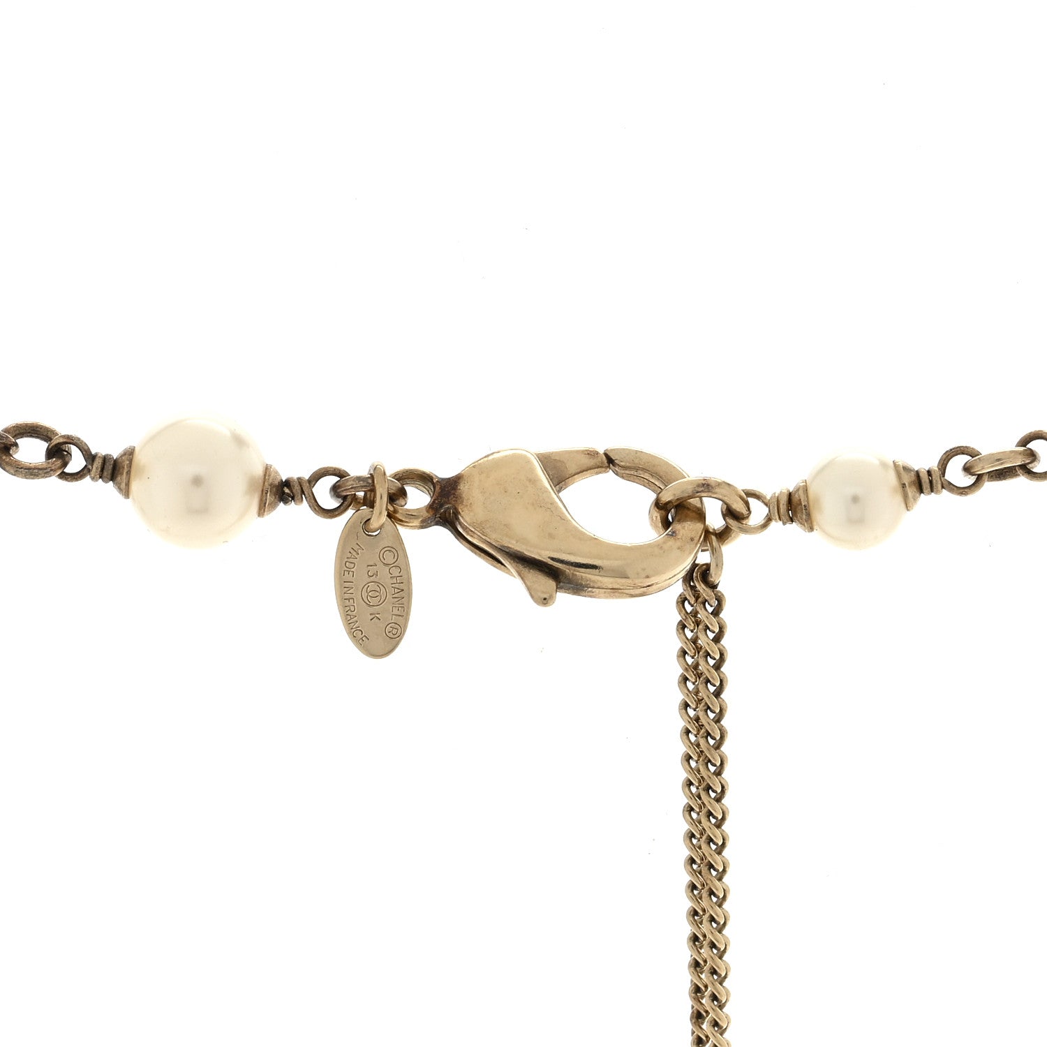 Chanel Pearl Enamel Beaded CC Baroque Long Necklace Black White Gold 4 of 4