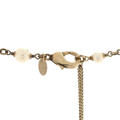 Chanel Pearl Enamel Beaded CC Baroque Long Necklace Black White Gold 4 of 4