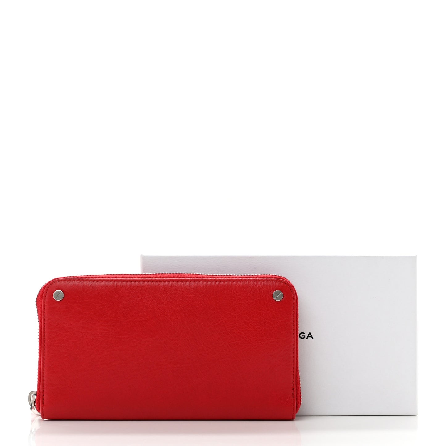 Agneau Continental Zip Around Wallet Cardinal
