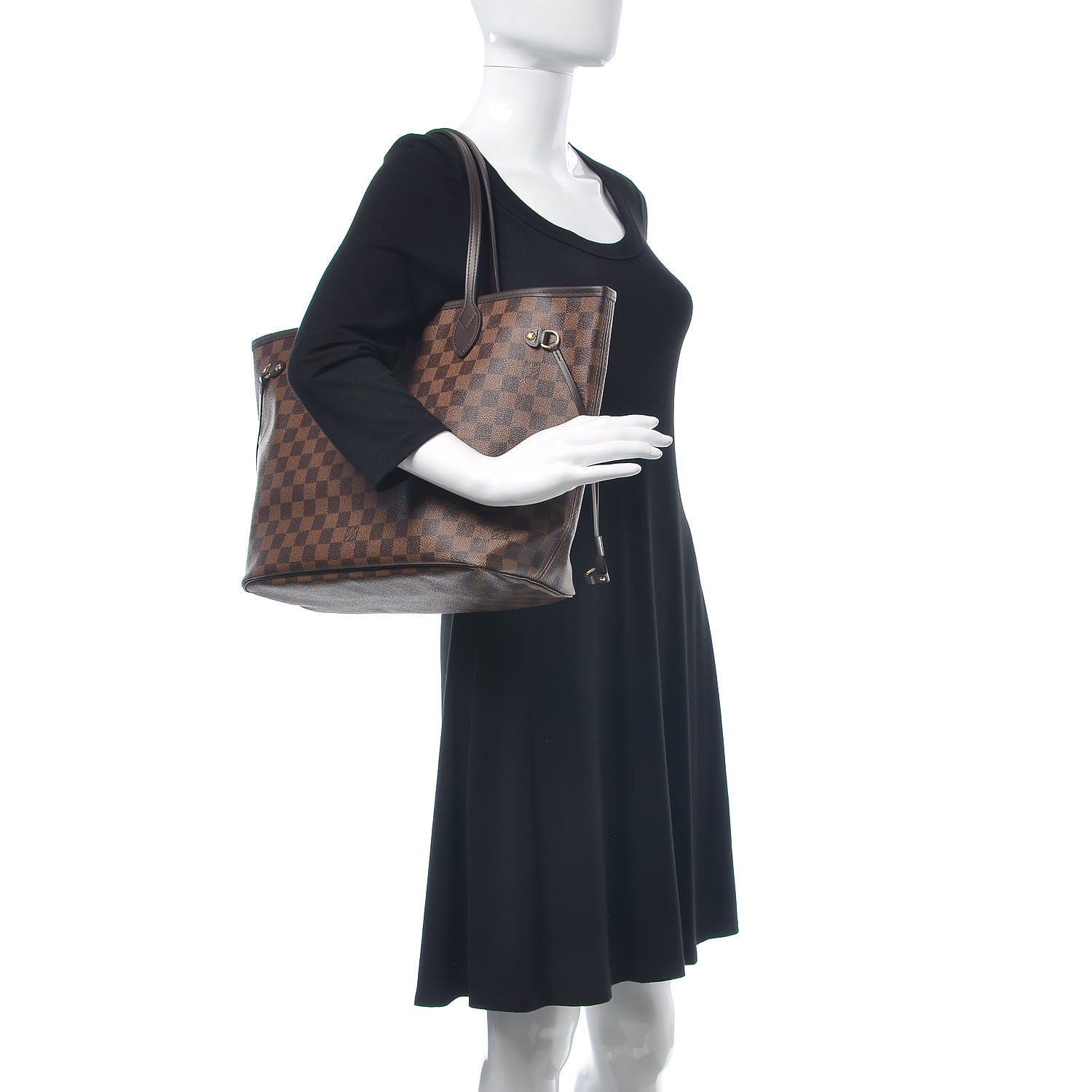 Louis Vuitton Damier Ebene Neo Neverfull MM Rose Ballerine 2 of 10