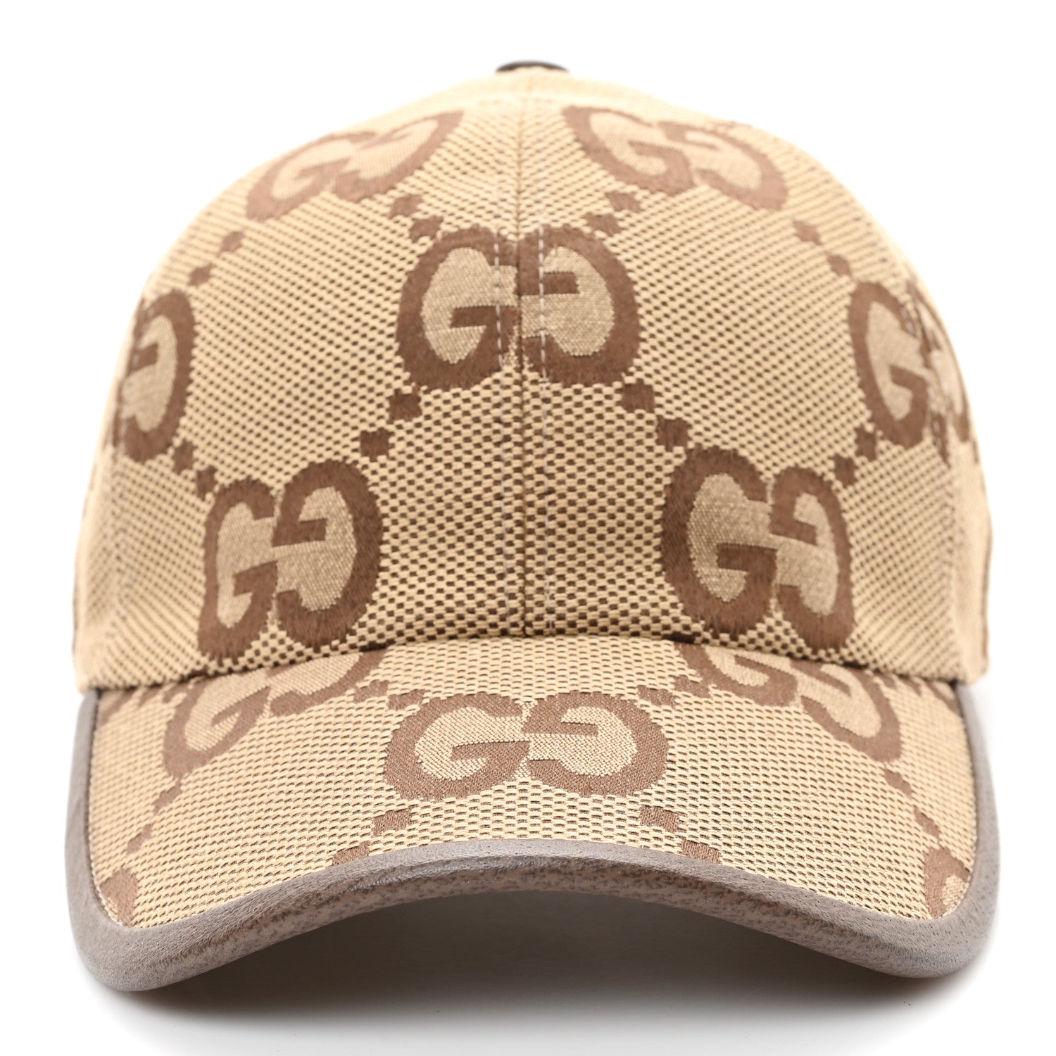 Gucci Monogram Jumbo GG Baseball Hat M 57 Camel Ebony 3 of 9