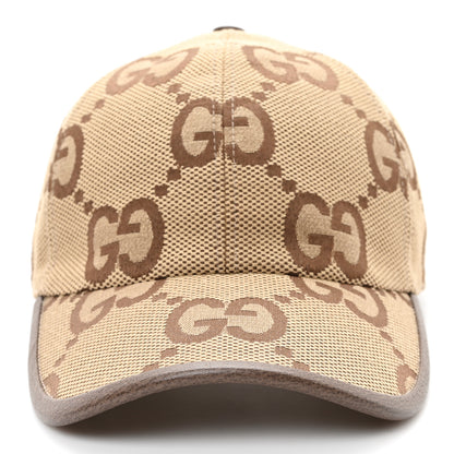 Gucci Monogram Jumbo GG Baseball Hat M 57 Camel Ebony 3 of 9