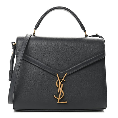 Saint Laurent Grain de Poudre Medium Classic Monogram Cassandra Top Handle Dark Smog 1 of 8