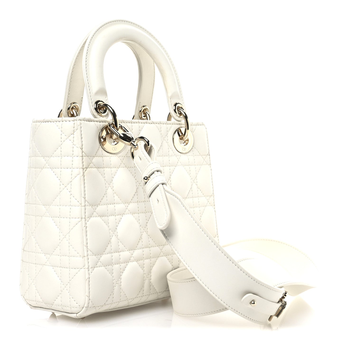 Lambskin Cannage Small My ABCDior Lady Dior White