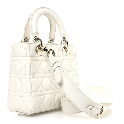 Christian Dior Lambskin Cannage Small My ABCDior Lady Dior White 3 of 10