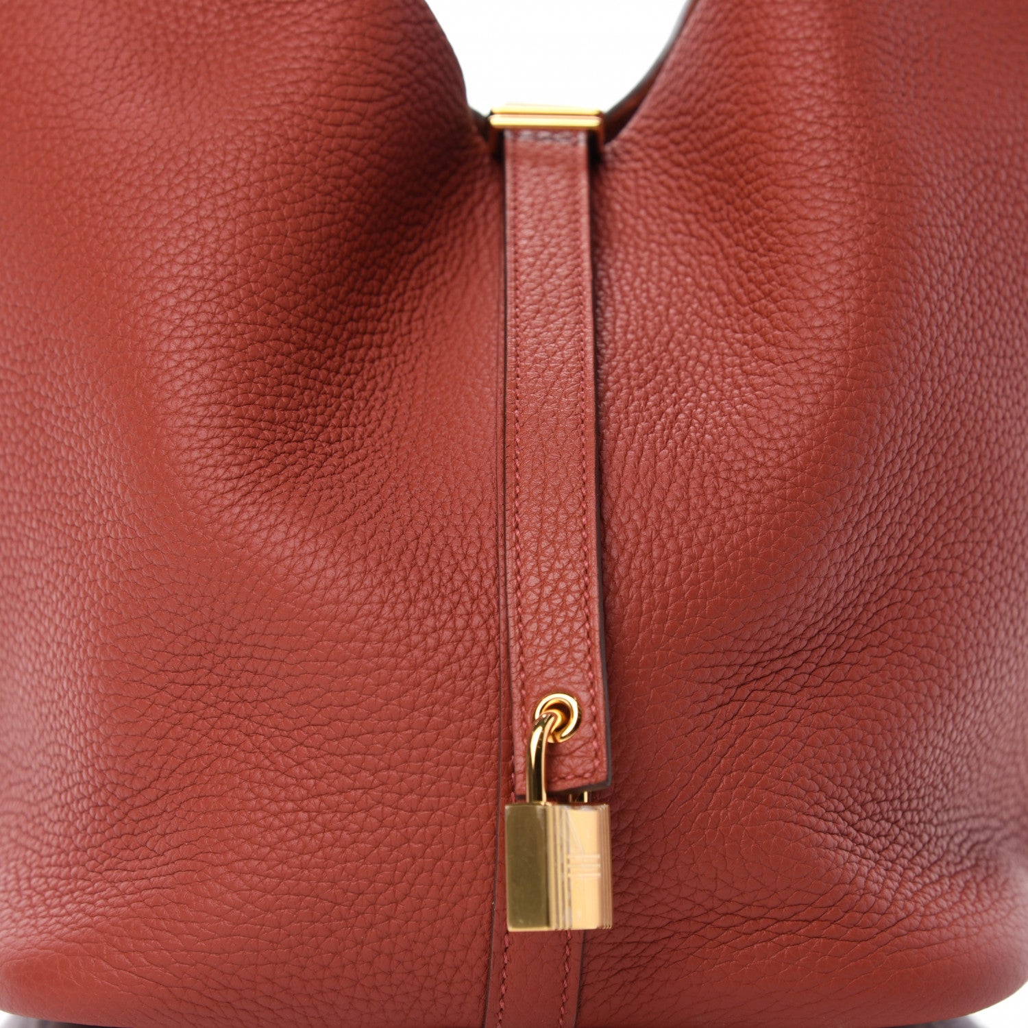 Hermes Taurillon Clemence Picotin Lock 22 MM Brique 8 of 10