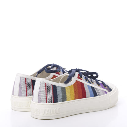 Christian Dior Canvas Rainbow Embroidered Womens Walk'N'Dior Low Top Sneakers 37.5 Multicolor 4 of 7