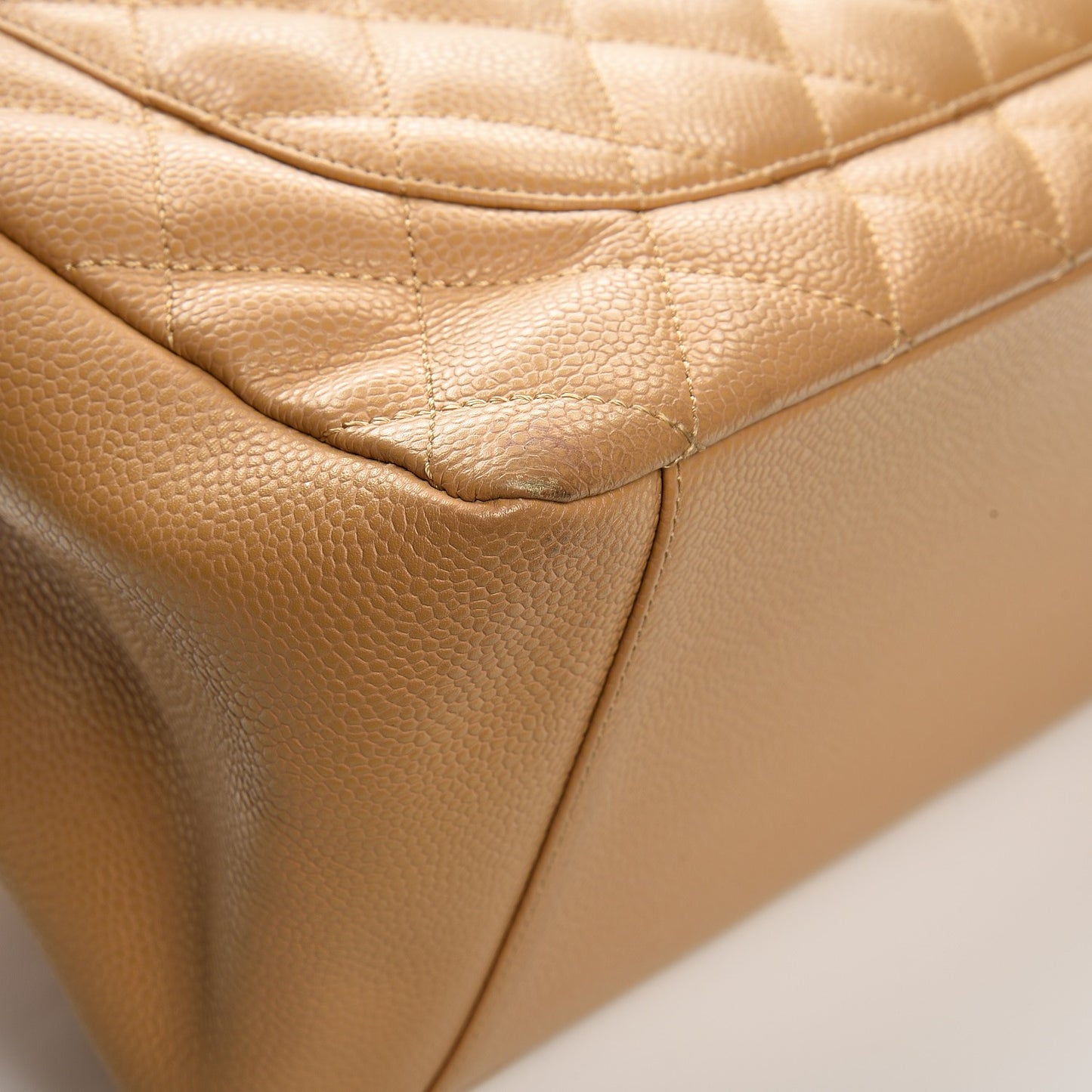 Caviar Quilted Grand Shopping Tote GST Beige
