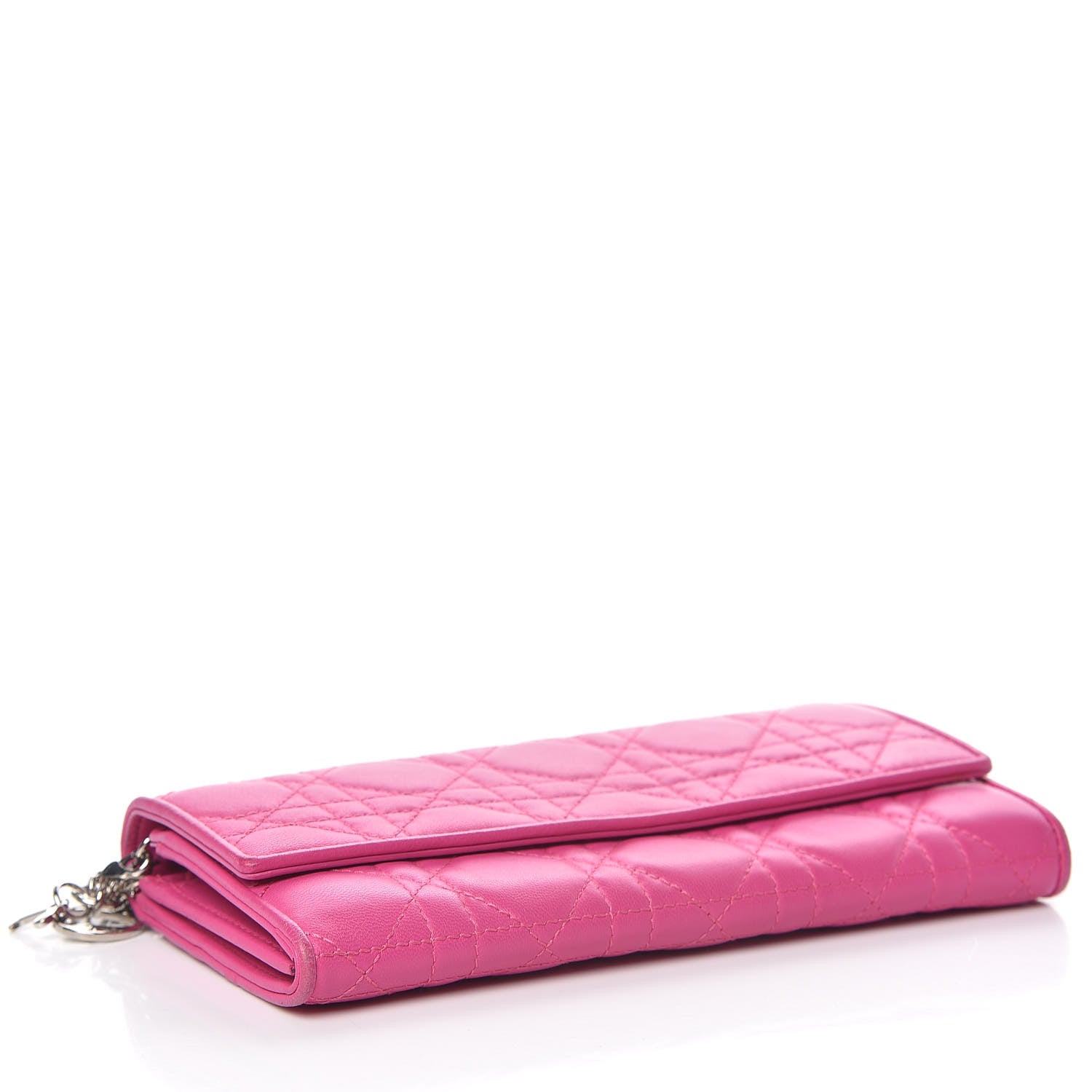 Christian Dior Lambskin Cannage Rendezvous Chain Wallet Pink 4 of 14
