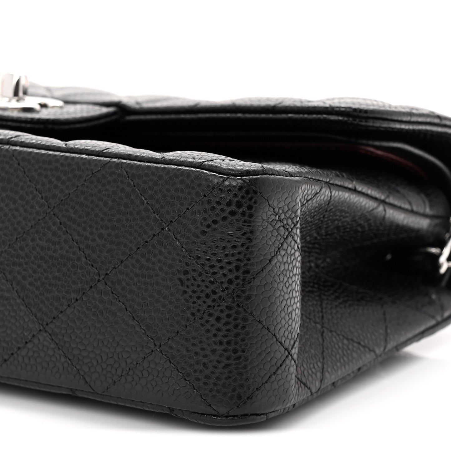 Caviar Quilted Small Double Flap Black