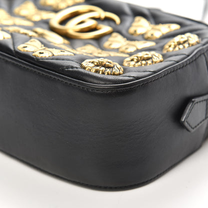 Gucci Calfskin Matelasse Animal Studs Small GG Marmont Chain Shoulder Bag Black 12 of 13