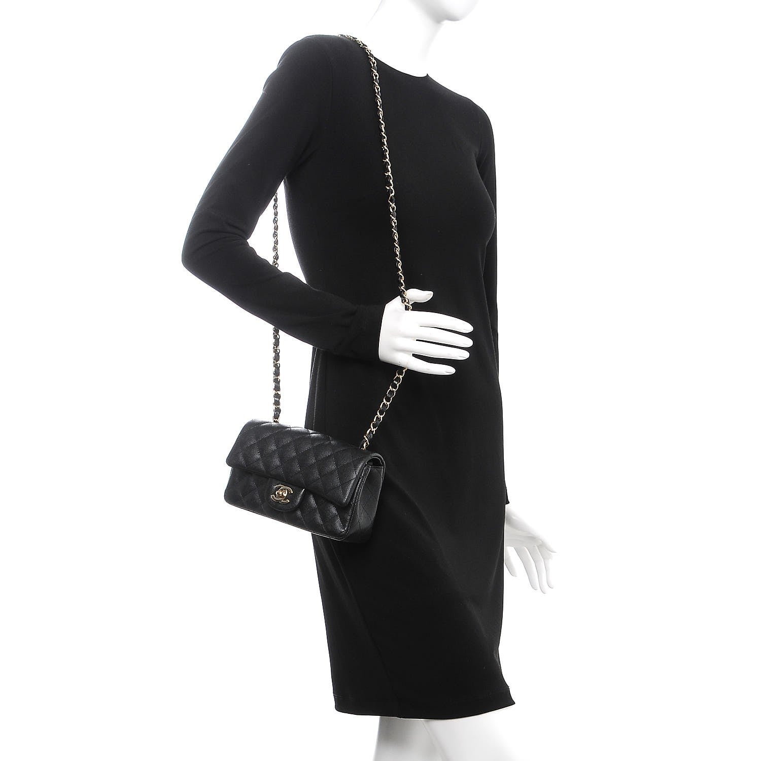 Chanel Caviar Quilted Mini Rectangular Flap Black 2 of 7