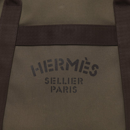 Hermes Toile Sac De Pansage Groom Kaki Feu 10 of 12